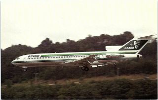 Postcard Ozark Airlines Boeing 727 - 2d4 Airplane Vintage A63