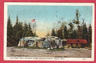 St Ignace Michigan " Old Timer " Rock Sault Ste Marie Soo Pm 1927 Mi Mich