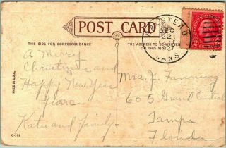 Vintage 1927 CHRISTMAS Greetings Postcard 