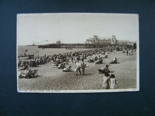 Old Photochrom Postcard Of South Parade Pier And Beach,  Southsea.  Posted 1933.