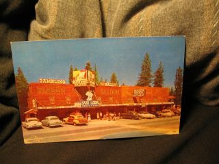Vintage Postcard Lake Tahoe Nevada Wagon Wheel Saloon Gambling Hall Pc Strip