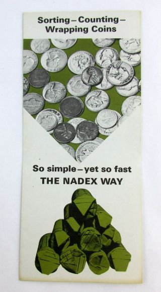 Vintage Nadex Coin Sorter And Automatic Coin Feeder Pamphlet