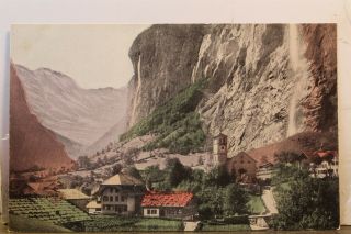 Switzerland Lauterbrunner Straubach Falls Postcard Old Vintage Card View Post Pc