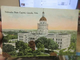 Vintage Old Nebraska Postcard Lincoln State Capitol 2 Why Was It Demolished ?