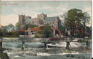 Old Postcard - Ripon Cathedral - Ripon - Yorkshire C.  1918 Valentine 