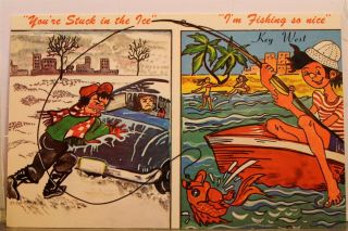 Florida Fl Key West Fishing So Postcard Old Vintage Card View Standard Post
