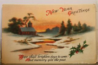 Year Greetings Hope Shall Brighten Days To Come Postcard Old Vintage Card Pc