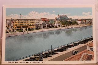 Jersey Nj Ocean Grove Wesley Lake Postcard Old Vintage Card View Standard Pc