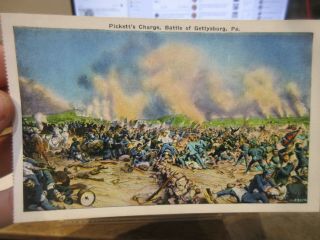 Vintage Old Pennsylvania Postcard Gettysburg Civil War Battle Pickett 