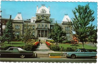 Quebec Postcard Sherbrooke Le Palais De Justice Court House Old Cars