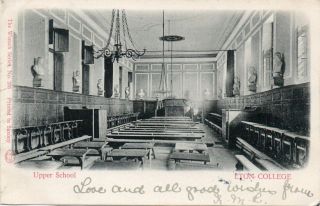 " Upper School,  Eton College " Old Postcard,  Posted To Cassel,  Germany 1904