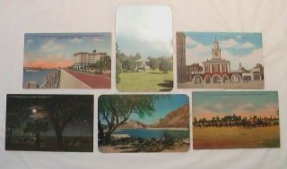 6 Color Vintage Old Postcards North & South Carolina Fort Bragg Fayetteville