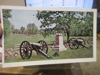 Vintage Old Pennsylvania Postcard Gettysburg Civil War Battlefield Cannons Balls
