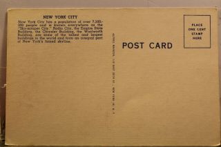 York NY NYC RCA Building Statue of Liberty Empire State Bldg Postcard Old PC 2