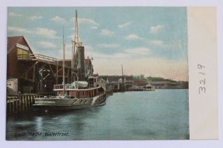 Old Udb Postcard Waterfront,  Bath,  Maine,  Pre 1907