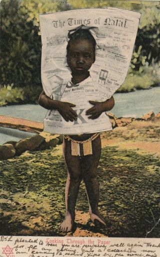 A African Old Antique Picture Postcard South Africa Natal Children