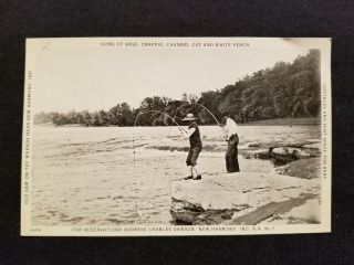 Harmony Posey County In Indiana Postcard Wabash River Old Dam Fishing
