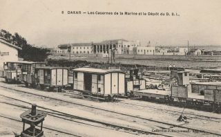 A African Old Antique Picture Postcard West Africa Dakar Railway Station Senegal