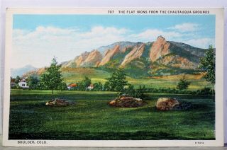 Colorado Co Boulder Chautauqua Grounds Flat Irons Postcard Old Vintage Card View
