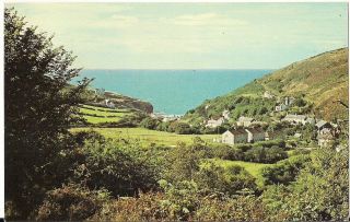 Lovely Old Postcard - Coastal View Over Llangrannog - Cardiganshire 1980