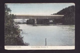Old Vintage Postcard Of Covered Bridge Norwich Vermont Vt