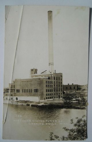 Granite Falls Mn Northern States Power Co.  Building Old 1910 - 20s Rppc Postcard