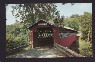 Old Vintage Postcard Of Covered Chiselville Bridge East Arlington Vermont Vt