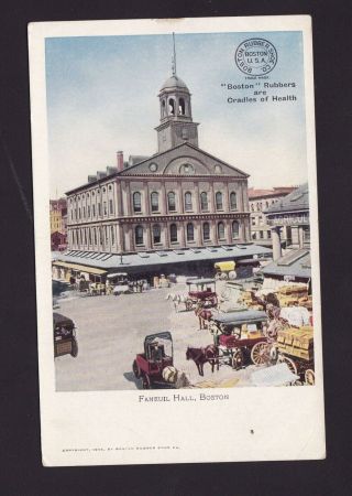 Old Vintage 1906 Postcard Of Faneuil Hall Boston Ma By Rubber Shoe Co