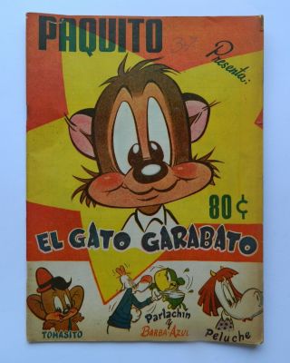 Vintage Rare Paquito Gato Garabato 13037 Mexican Comic Golden Age 1953