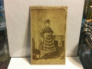 Rare Civil War 1860’s Era Girl - C.  Barnes Cdv Photograph Mobile,  Alabama