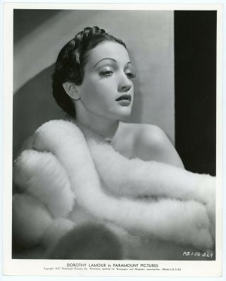 Sensuous Classic Hollywood Glamour Girl Dorothy Lamour Photograph 1937