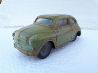 Vintage Fiat 600 Friction Toy Car Made In Hungary Ultra Rare