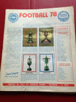 Rare Panini Football 78 1978 Complete Album