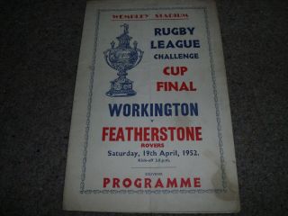 Rare Pirate Victor 1952 Rl Challenge Cup Final Workington V Featherstone Rovers