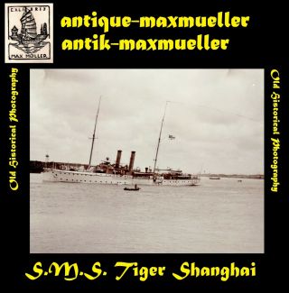 Photo China German Gunboat S.  M.  S.  Tiger In Shanghai Harbour ≈ 1910