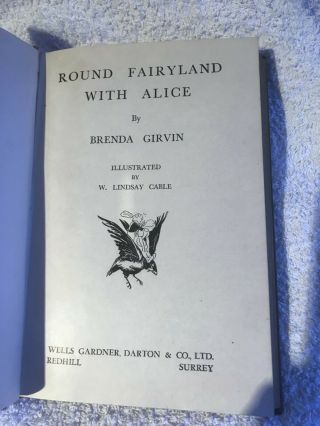 Rare Round Fairyland With Alice By Brenda Girvan 1948 (without Dustjacket)