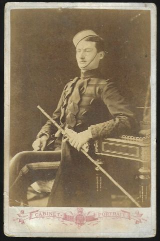 Victorian Cabinet Card Photo Soldier Royal Artillery / Engineer McKenzie Studio 2