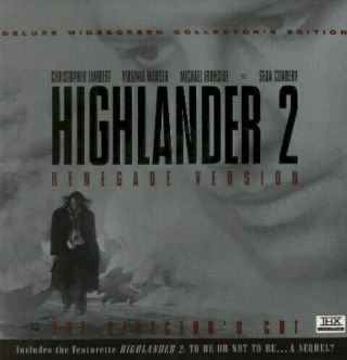 Highlander 2: Renegade Version 2 - Laserdisc Widescreen Director 
