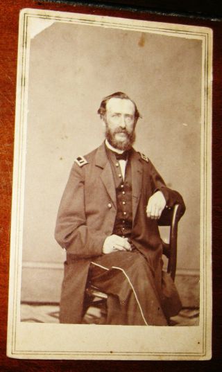 Antique Cdv Photo Portrait Of A Civil War Officer By Jordan & Co.