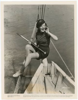 Playful Pirate Pin - Up Jane Bryan 1938 Fun Boating Sailor Photograph