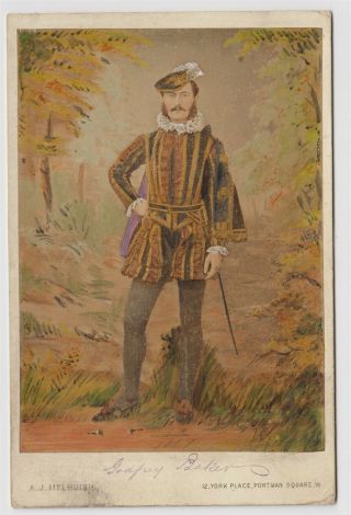 Fancy Dress Cabinet Photo - Man In Tudor Costume By A.  J.  Melhuish Of London