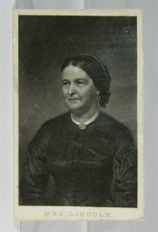 1860s Mary Todd Lincoln Cdv Photo Type Lithograph Portrait Abraham Lincolns Wife