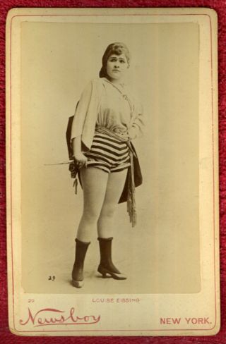 Early Newsboy Cabinet Card Of Performer Louise Eissing No.  1