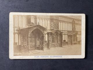 Victorian Carte De Visite Cdv: Rare Scene Historic Home: Plas Newydd Llangollen