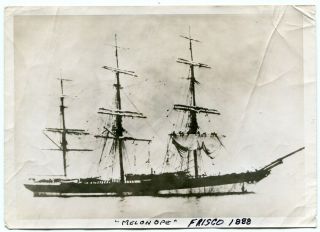 Photo 7 X 5 " Bark Melanope San Francisco Calif.  1888 Ship Wreck 1906 Boat K57