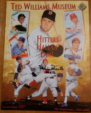 2000 Ted Williams Hitters Hall Of Fame Program Signed By Robin Roberts Rare