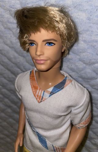 Mattel Barbie Rooted Hair Ken Doll With Beard Blonde Hair - Extremely Rare
