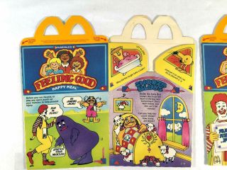 McDonalds Vintage 1985 Feeling Good Set 4 Happy Meal Boxes Cardboard Rare Set 2