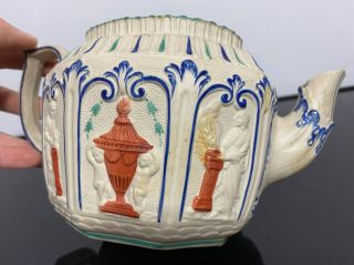 Vtg Rare Bisque White Art Nouveau Jasper Neoclassical Ceramic Stoneware? Teapot