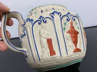 VTG Rare Bisque White Art Nouveau Jasper Neoclassical Ceramic Stoneware? Teapot 2